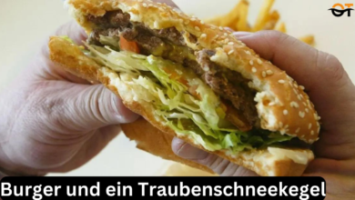 Burger und ein Traubenschneekegel