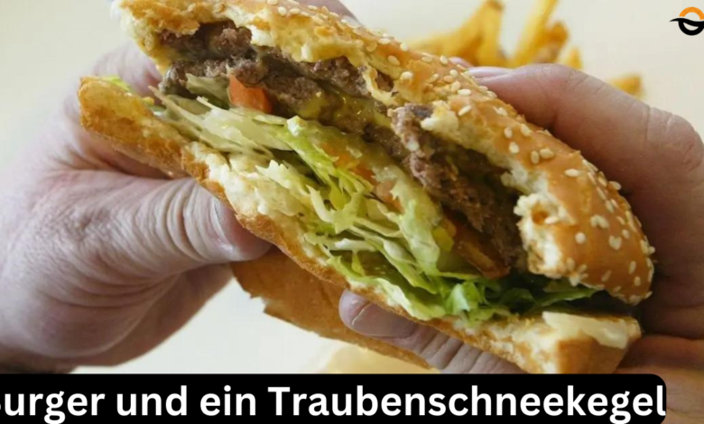 Burger und ein Traubenschneekegel